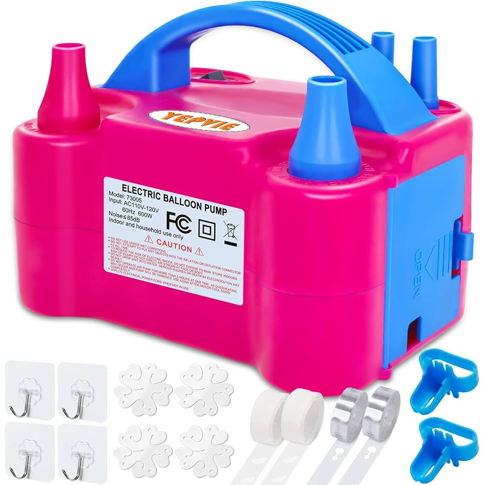 Electric Balloon Pump, Portable 2 Modes Balloon Blower Machine with 14 Balloon Arch Kits, Air Pum... | Amazon (US)