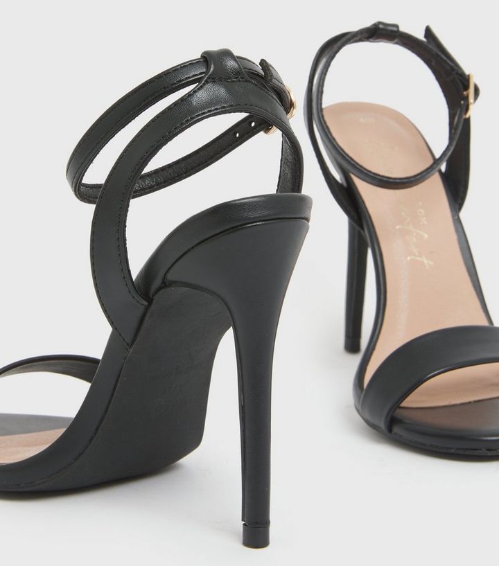 Black Leather-Look Stiletto Heel Sandals
						
						Add to Saved Items
						Remove from Saved ... | New Look (UK)