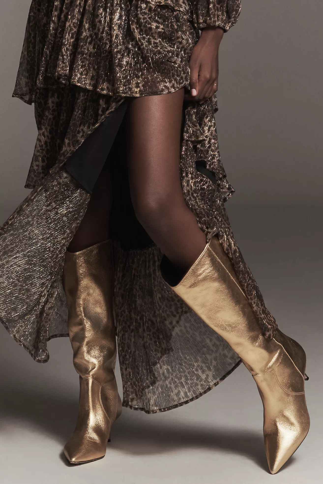 Metallic Pointed-Toe Boots | Anthropologie (US)