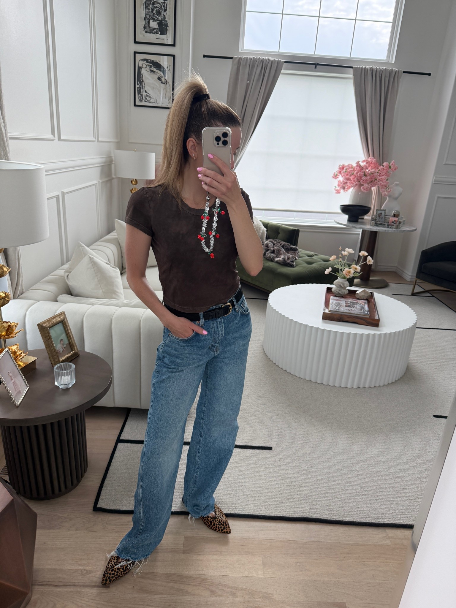 TGIF 👖🐆 
Flats by Birdies

Style
Mom fit
Baggy jeans 
Cropped t-shirt 

#LTKStyleTip