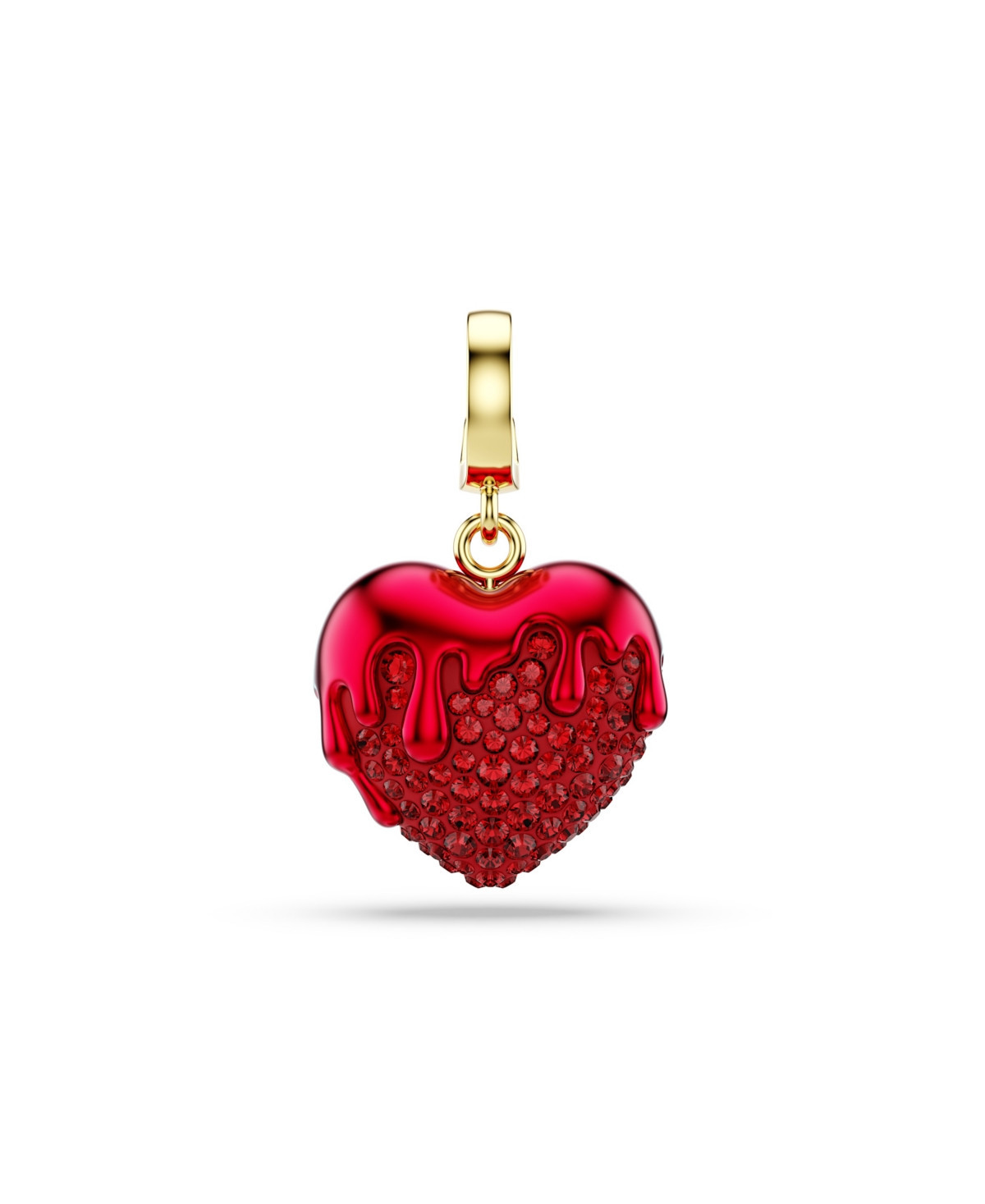 Swarovski Gold-Tone Plated Heart Idyllia Charms - Gold/Red | Macy's
