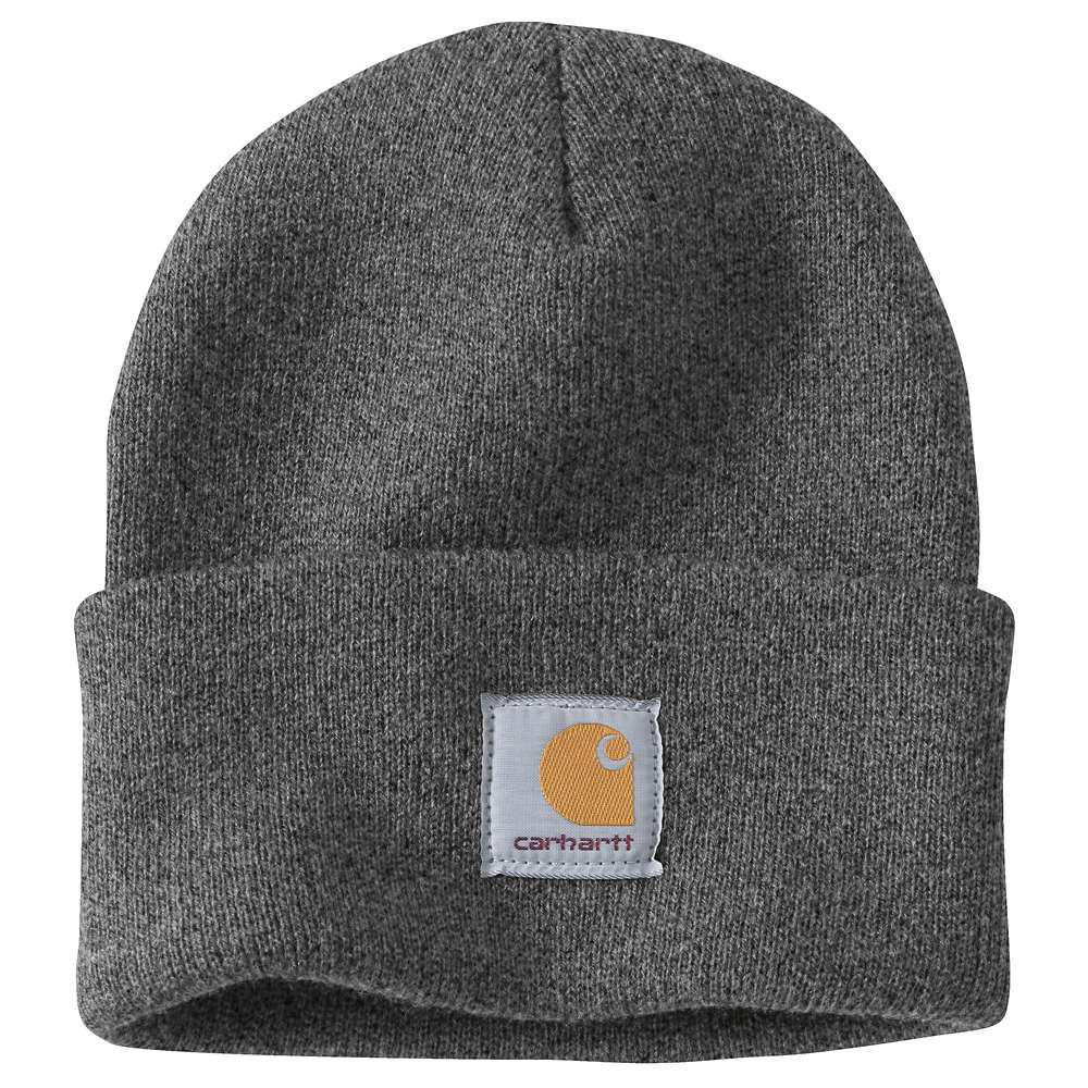 Carhartt Men's OFA Coal Heather Acrylic Hat Headwear, Grays | The Home Depot