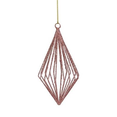 Northlight 6" Rose Gold Glitter Diamond Finial Christmas Ornament | Target