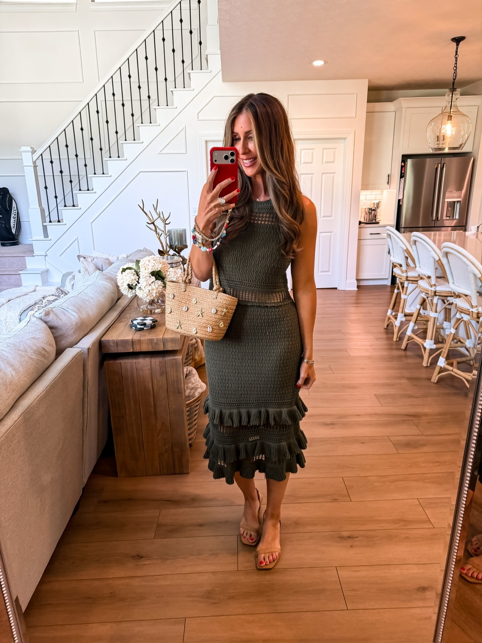 This olive crochet dress is giving elevated vacation style. The textured knit, fringe detail, and flattering silhouette make it look so much more expensive than it is. Perfect for dinner by the water, a resort getaway, or any summer event where you want to feel a little extra dressed up.

crochet dress, olive green dress, vacation outfit, resort wear, summer dress, knit dress, fringe detail, beach vacation style, vacation fashion, date night outfit, woven handbag, elevated summer style, TheMomInStyle

#LTKTravel #LTKSeasonal #LTKootd
