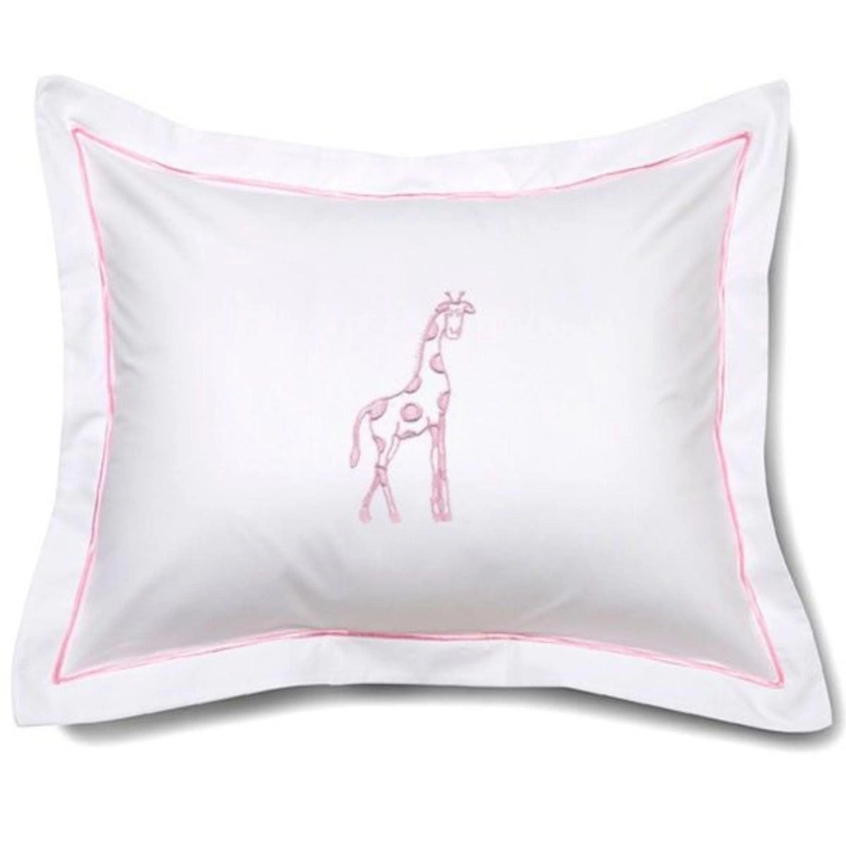Baby Boudoir Pillow Cover with Embroidered Pink Dot Giraffe | The Well Appointed House, LLC