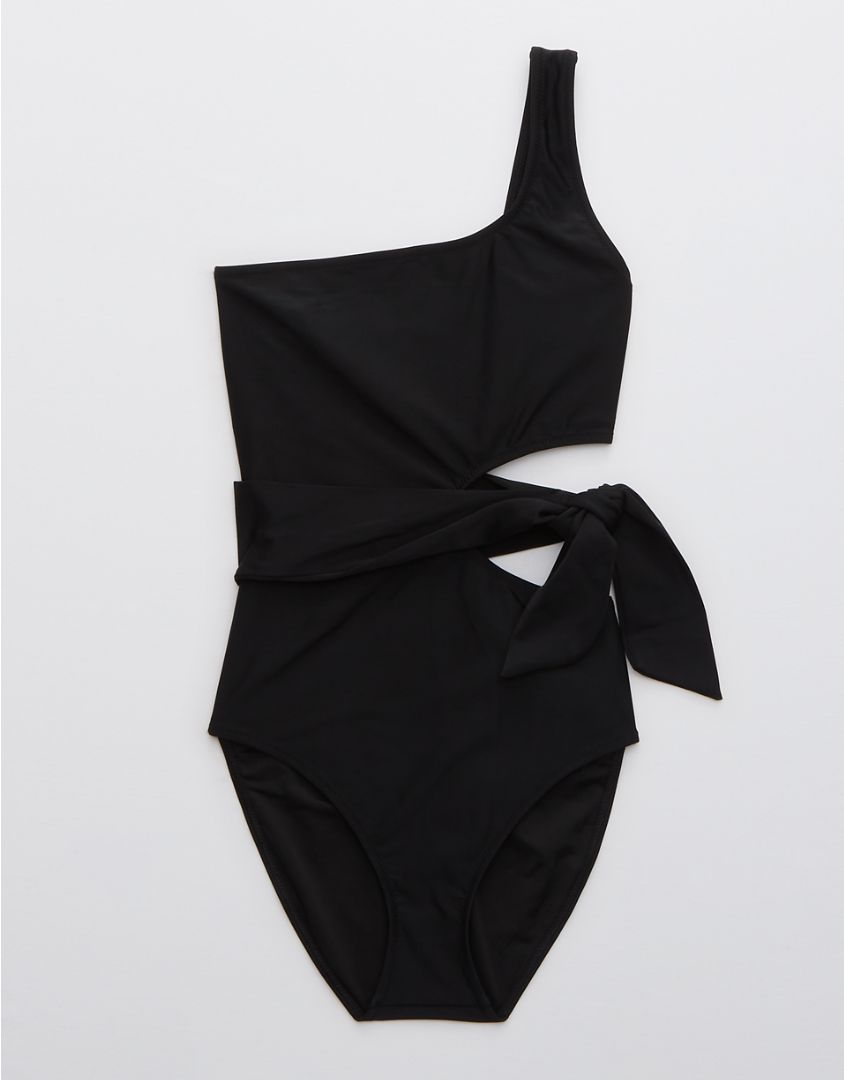 Aerie Asymmetrical Wrap One Piece Swimsuit | American Eagle Outfitters (US & CA)