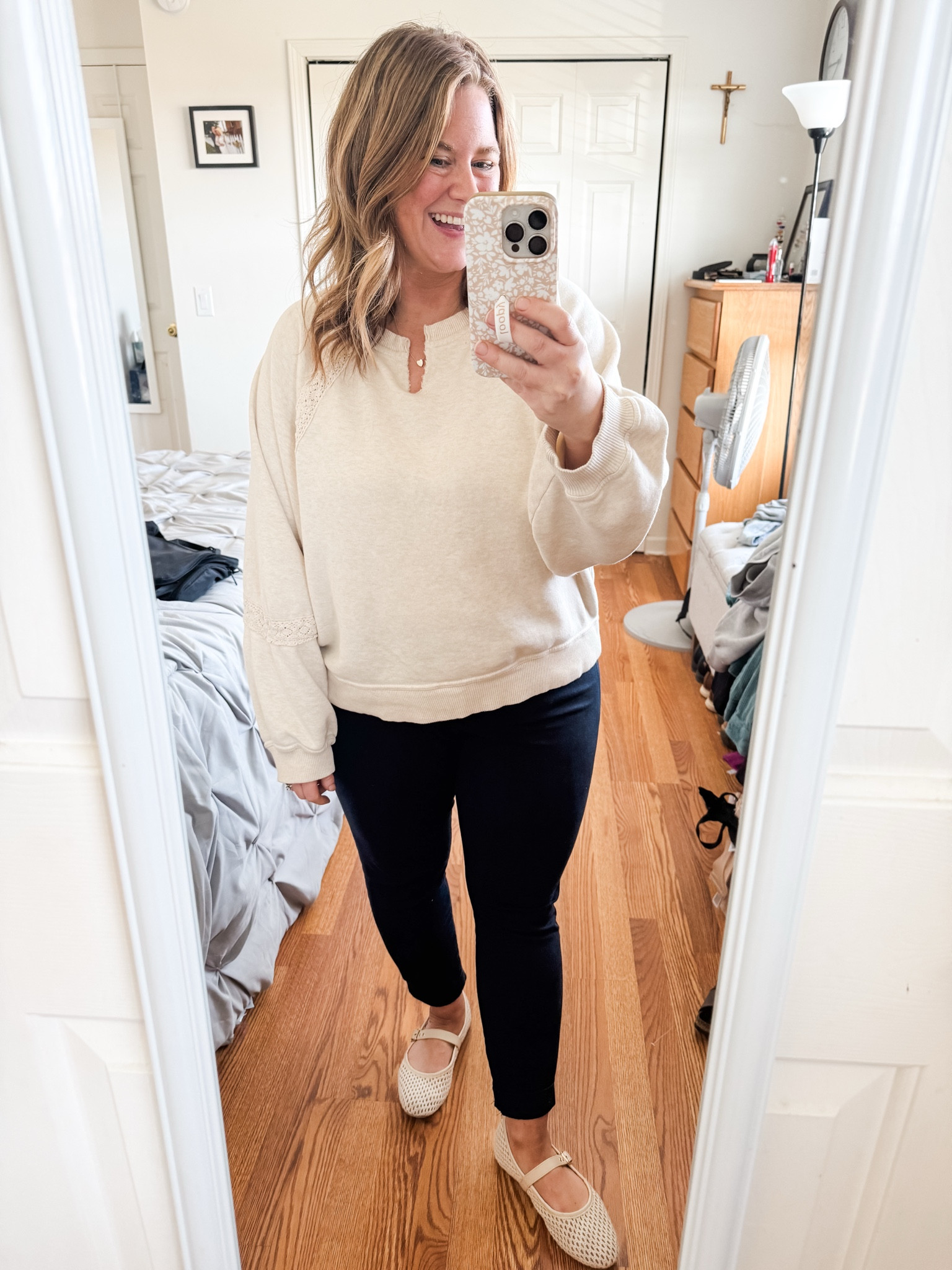 Wearing a 16 petite in my pixie pants.  My sweatshirt is older but I linked similar Amazon ones that are available now!

#LTKWorkwear #LTKPetite #LTKMidsize