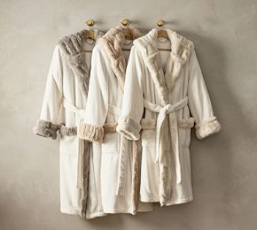 Ruched Faux Fur Robe | Pottery Barn CA