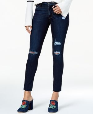Hudson Jeans Nico Ripped Raw-Hem Skinny Jeans | Macys (US)