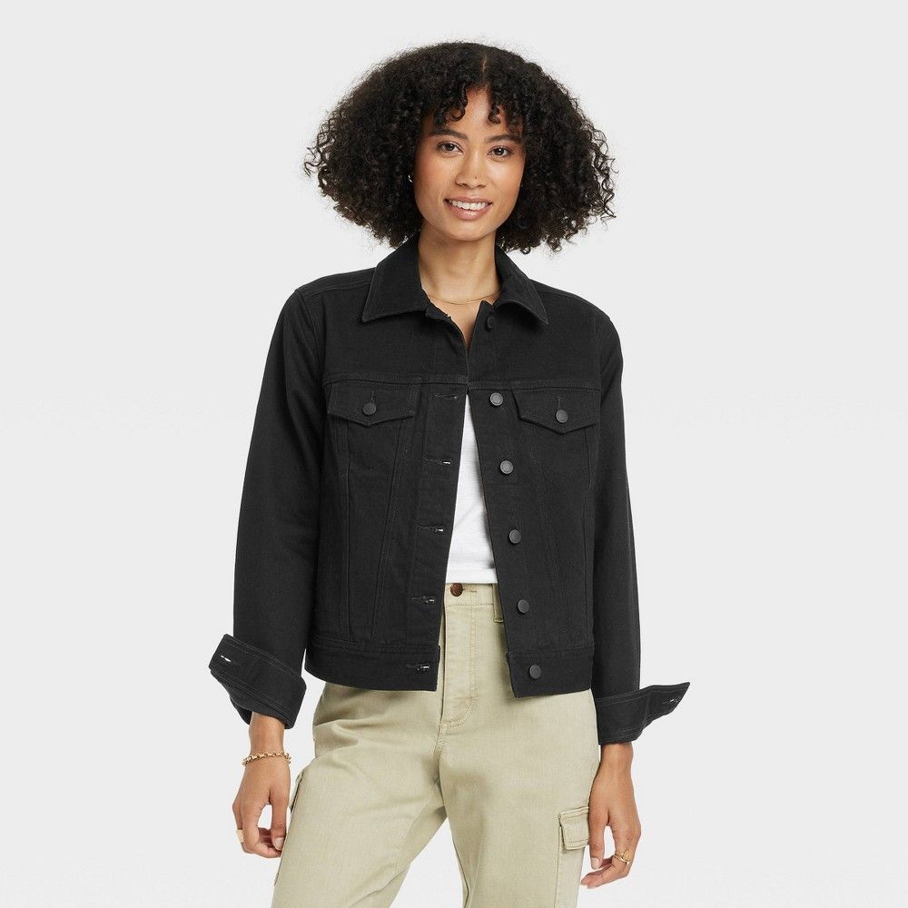 Women's Denim Jacket - Universal Thread Black M | Target