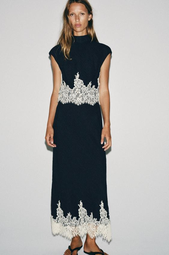 COMBINED LACE CROPPED TOP | Zara US