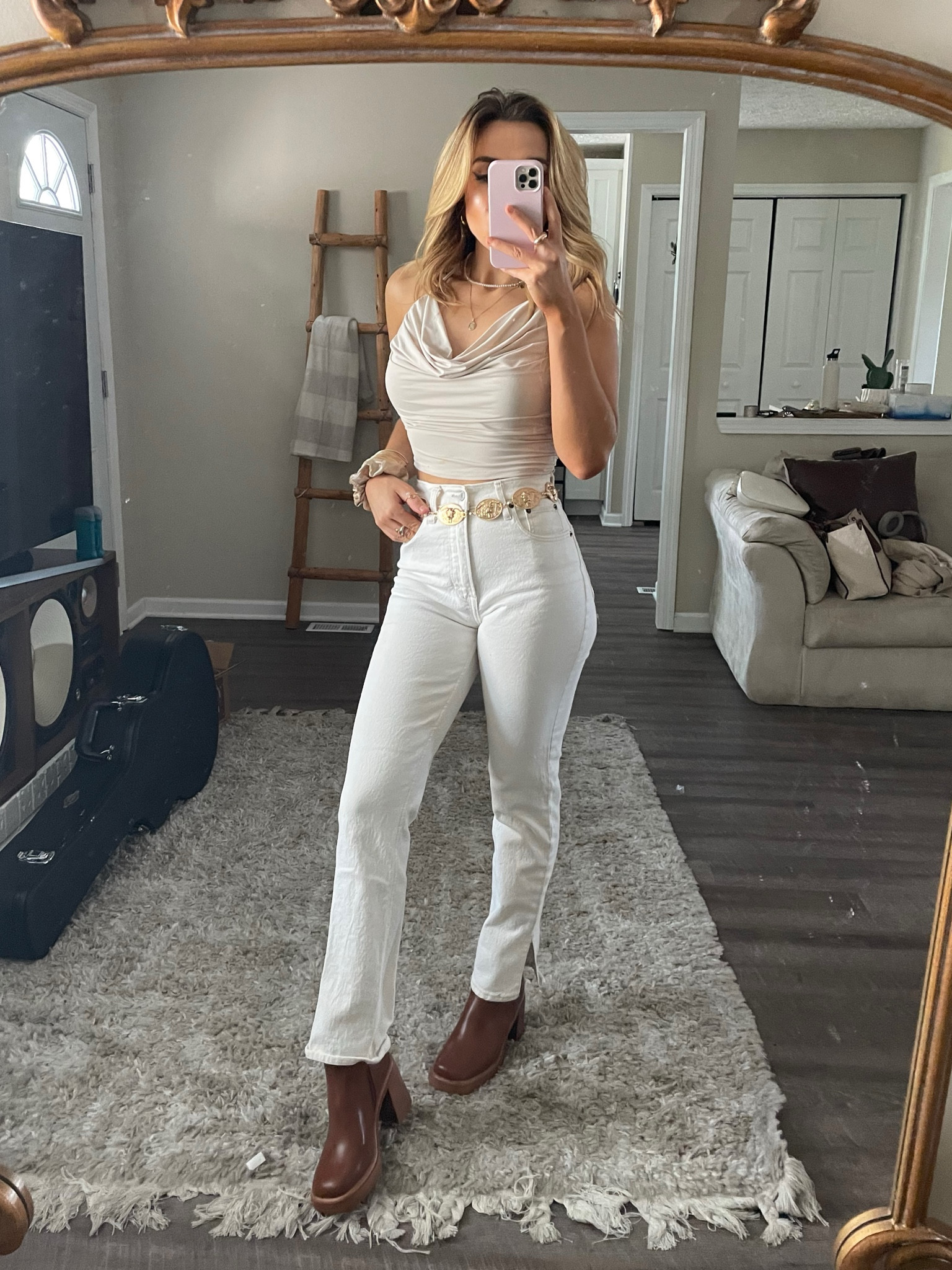 Fall outfit transitioning wearing cream pants from Abercrombie in size 25 

#LTKfindsunder100 #LTKstyletip #LTKSeasonal