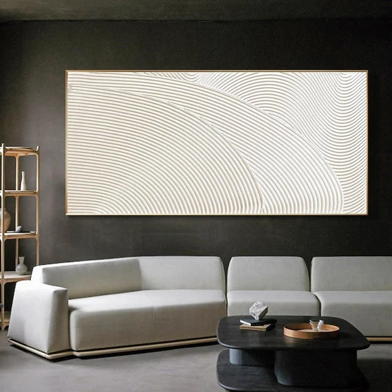 Wabi-Sabi Large Abstract Wall Art Hand-painted Wall Decor Home Decor  Beige Texture Painting Boho... | Etsy (US)