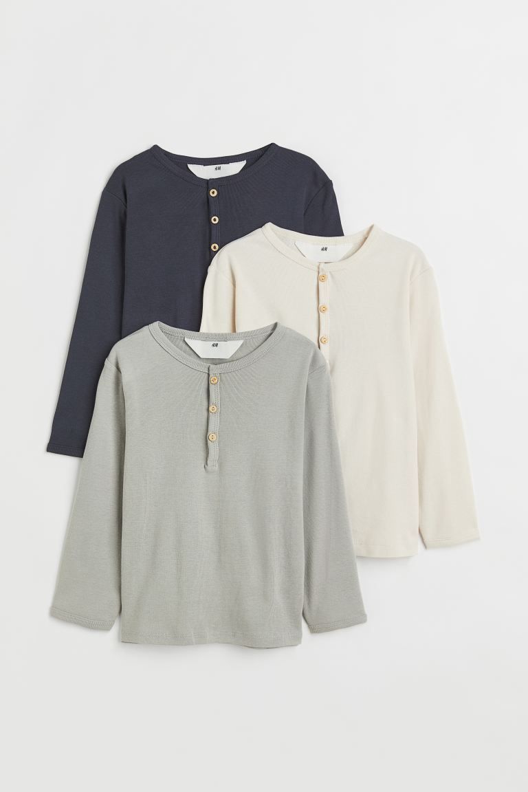 3-pack Cotton Henley Shirts | H&M (US + CA)