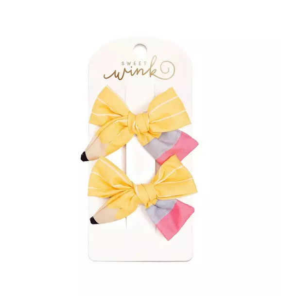 School Days Pencil Bow Clip Set | Janie and Jack