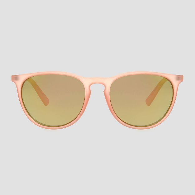 Women's Round Sunglasses with Mirrored Polarized Lenses - All in Motion™ Pink | Target