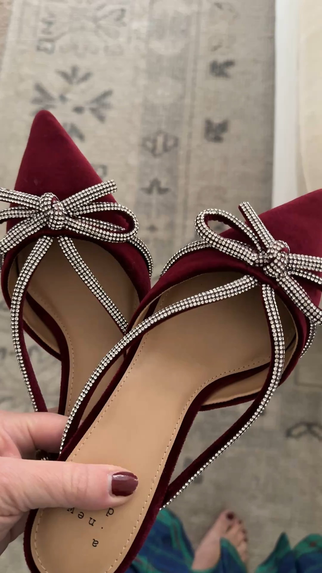 Don’t sleep on these velvet and rhinestone bow pointy toed kitten heels - adorable for the holidays and just over $20 right now!

#LTKSaleAlert #LTKSeasonal #LTKCyberWeek