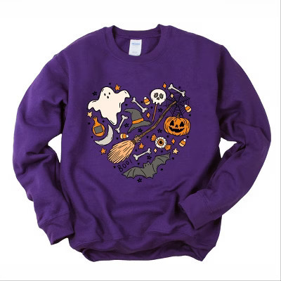 Simply Sage Market Halloween Heart Sweatshirt - 2XL - Purple | Target