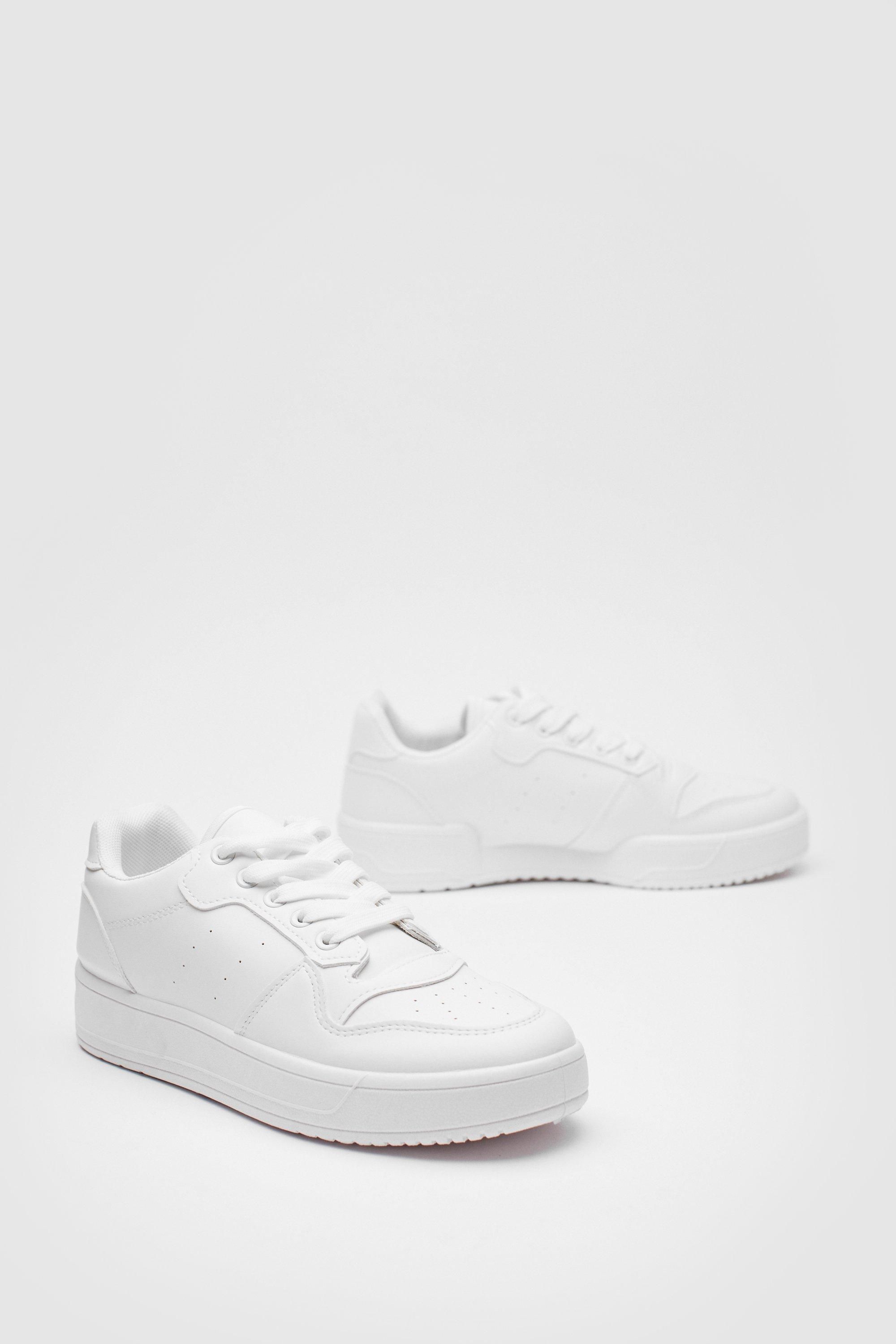 Platform Lace Up Round Toe Sneakers | Nasty Gal (US)