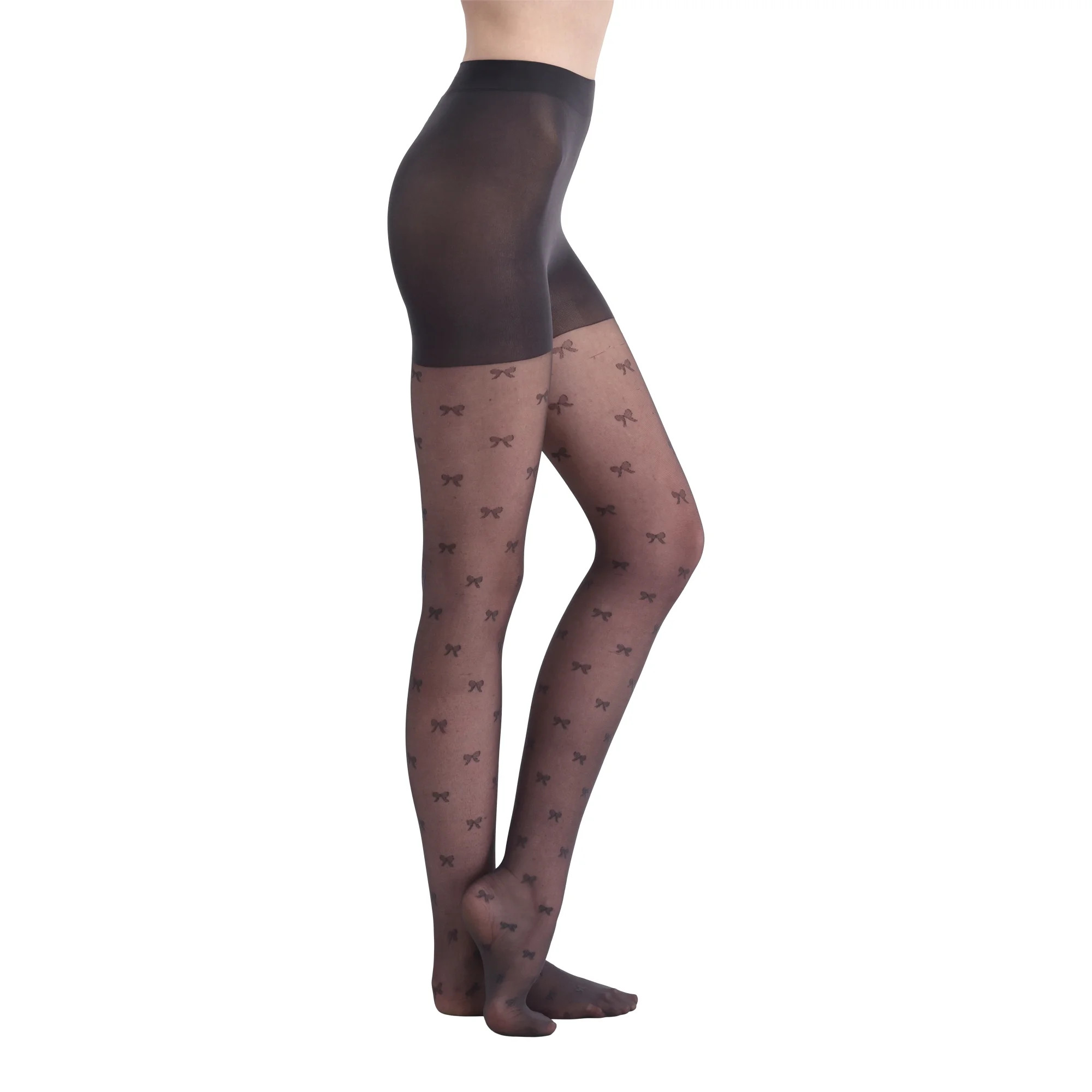No Boundaries Bows Pattern Sheer Tights for Women, Sizes S-3XL | Walmart (US)
