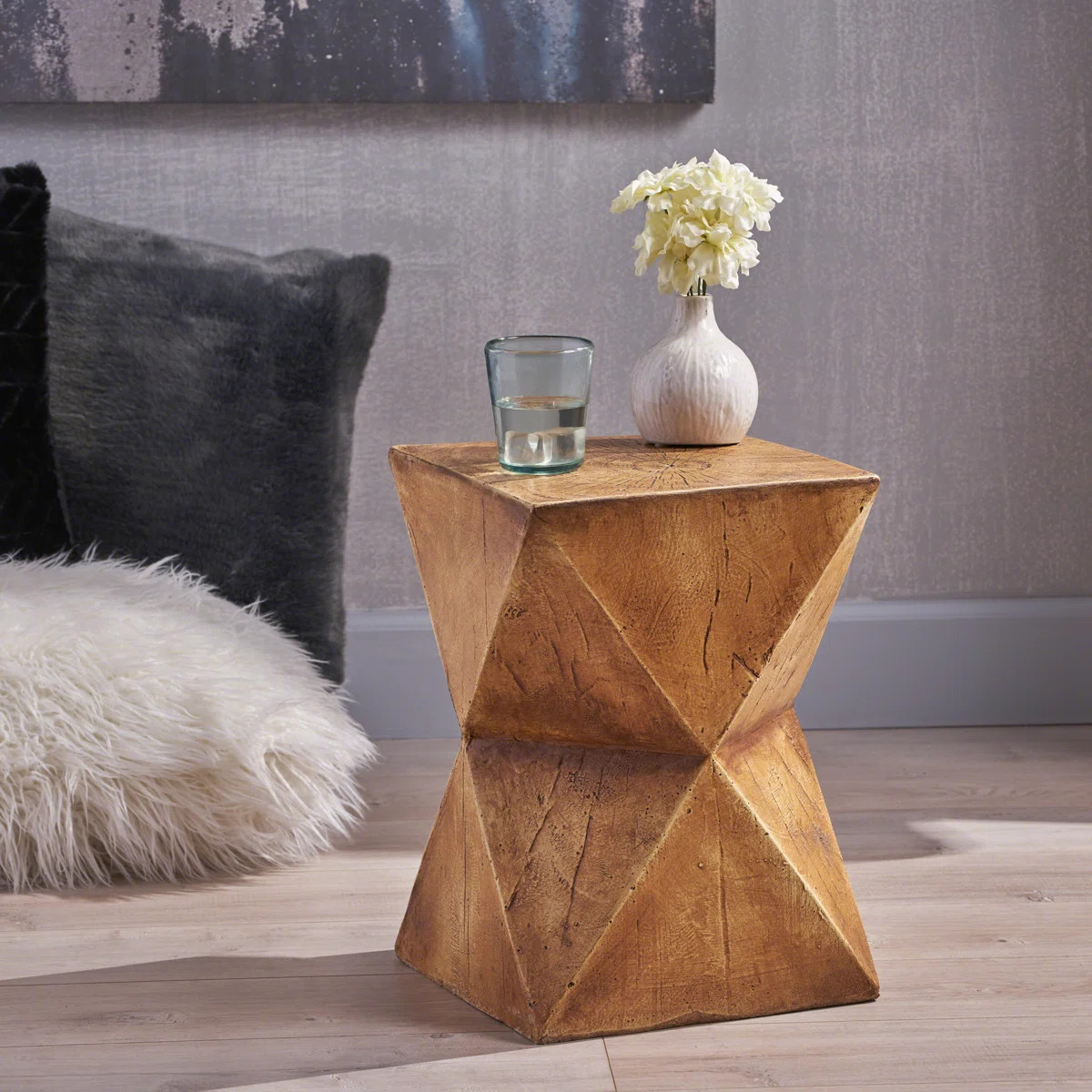 Rayfield MGO Modern Abstract Hourglass Side Table with Hand-Painted Finish for Indoor and Outdoor... | Wayfair North America