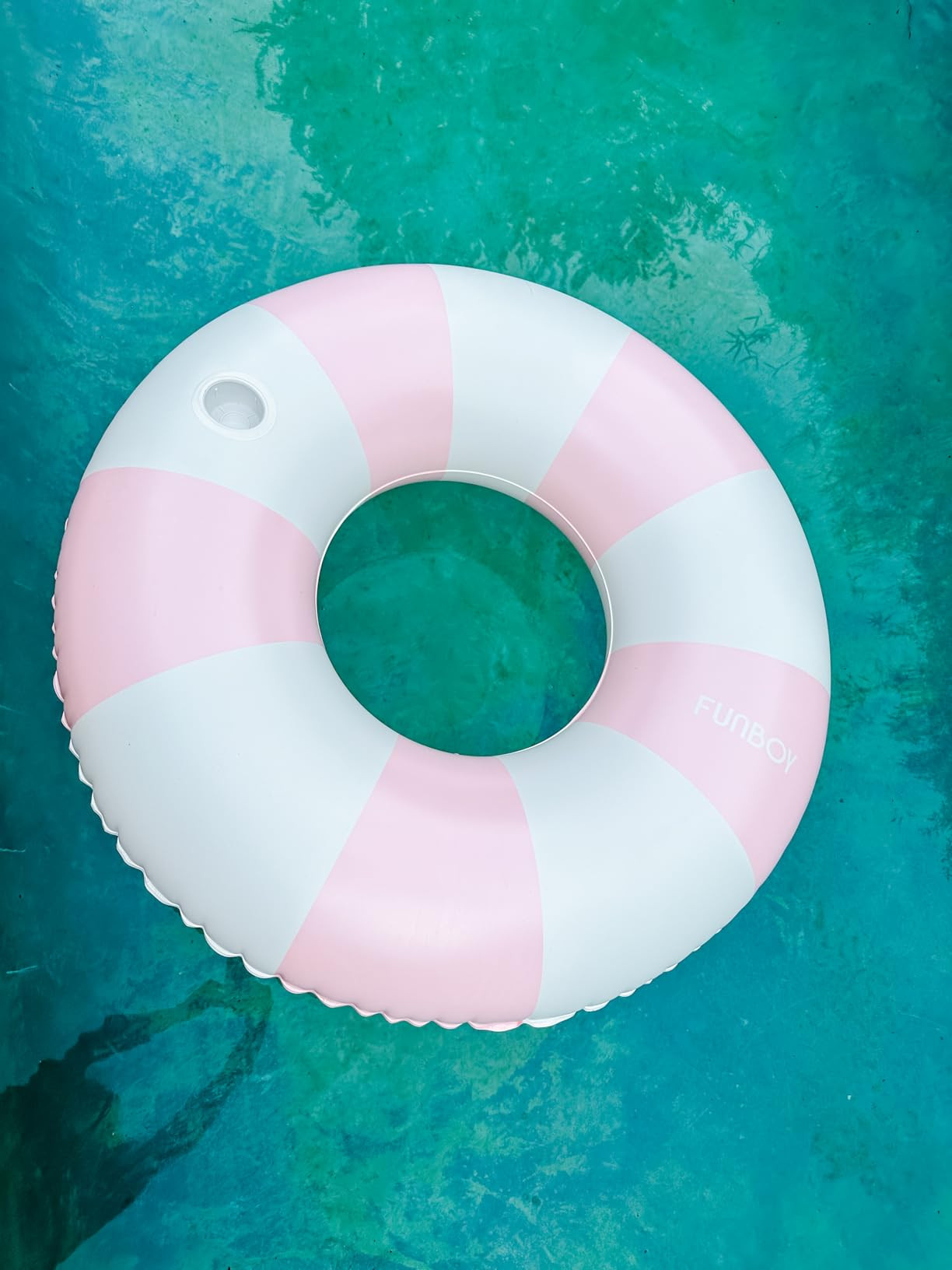 FUNBOY Giant Vintage Stripe Inflatable Tube Pool Float with Cup Holder 48" Large Pool Float for Adults Inner Tube Swimming Pool Toys Swim Rings Pool Lounger Float for Pool Party & Summer | Amazon (US)