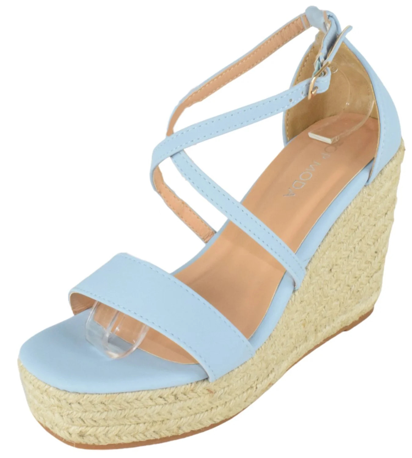 TOP MODA Women Espadrille Wedge High Heels Sandals Open Peep Toe Platform Ankle Strap PLATA-1 Lig... | Walmart (US)