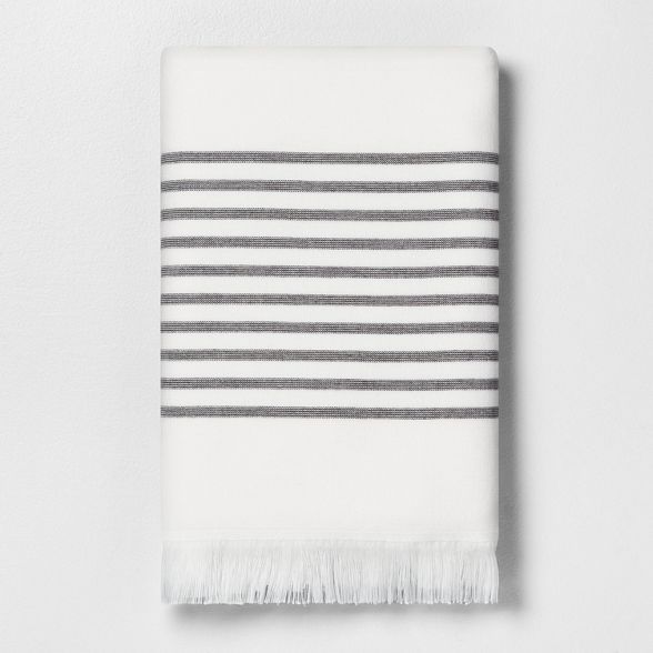 Core Stripe Bath Towels Railroad Gray - Hearth & Hand™ with Magnolia | Target