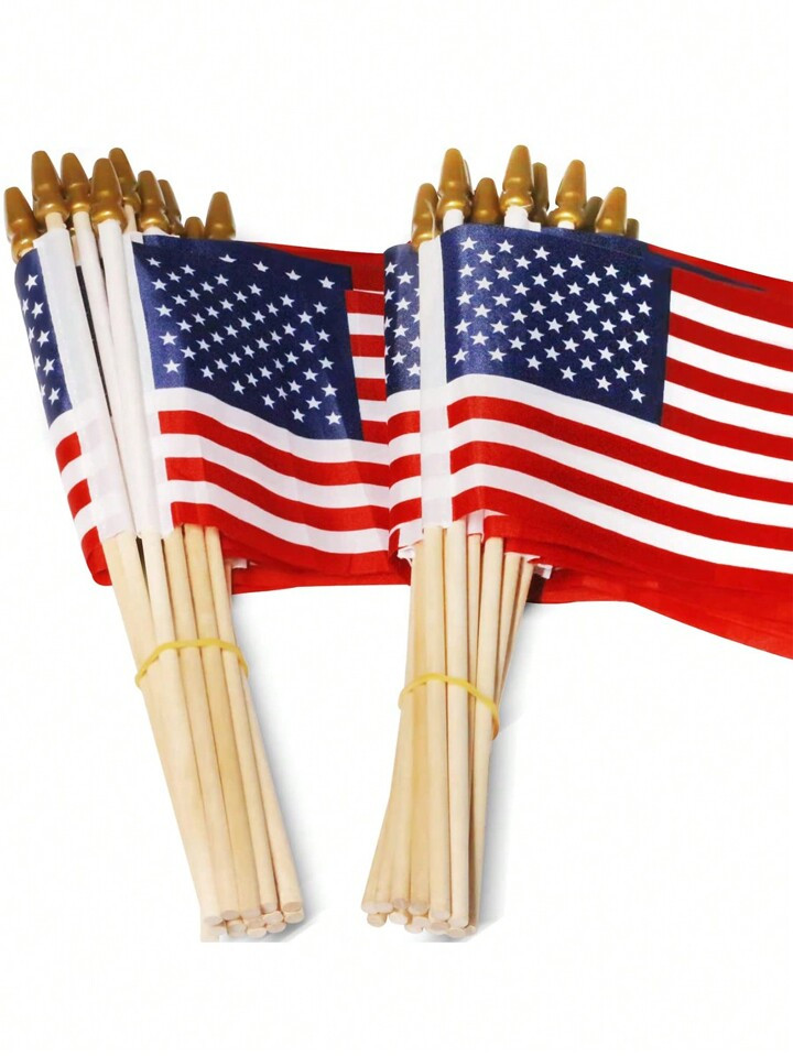 10 Pcs Small American Flags Small US Flags,Mini American Flag On Stick 4x6 Inch US American Hand ... | SHEIN