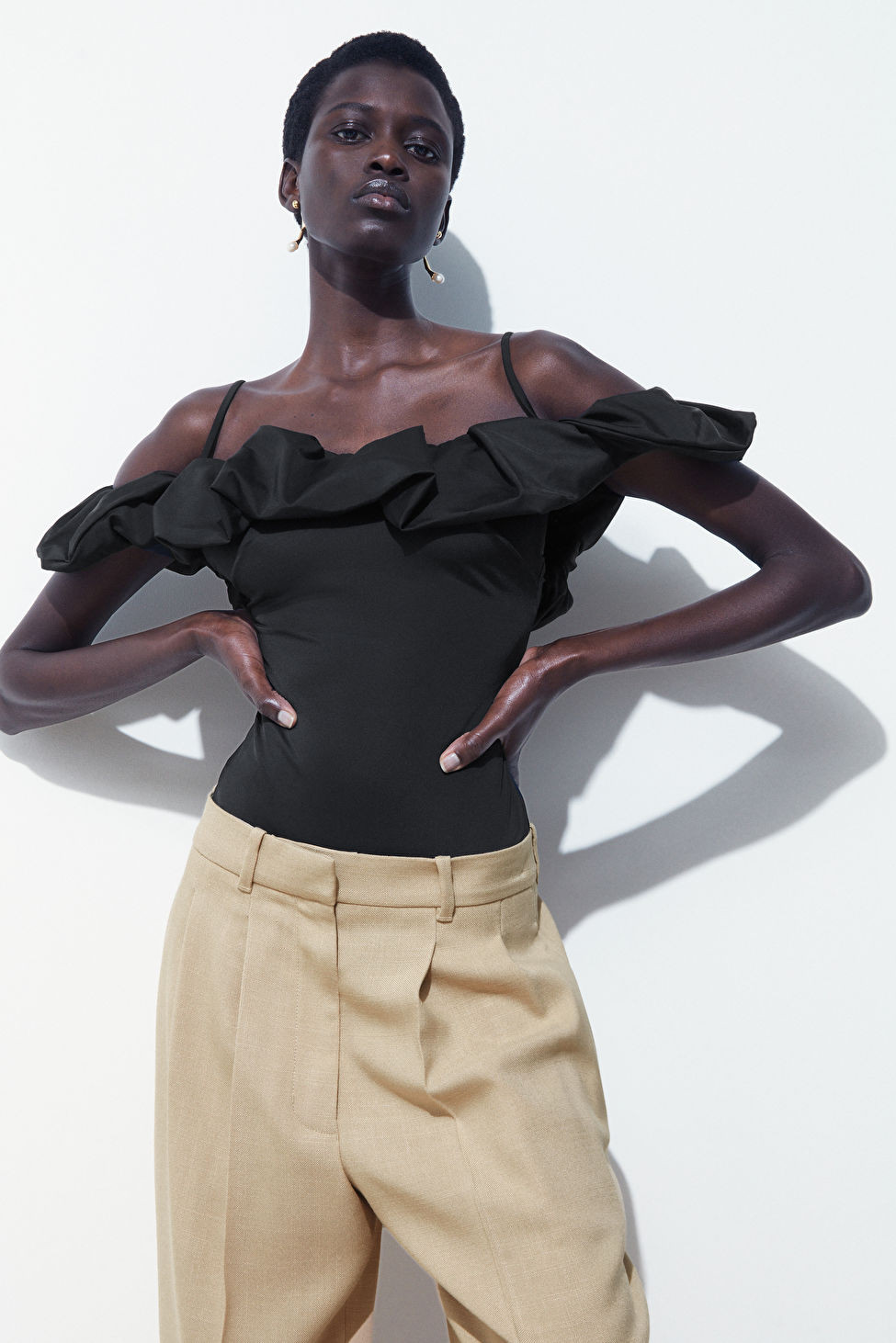 THE RUFFLED SWIMSUIT - BLACK - Swimwear - COS | COS (US)