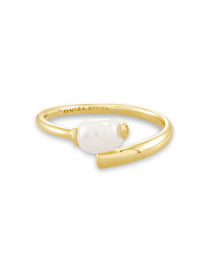 Demi Gold Wrap Ring In White Baroque Pearl | Kendra Scott