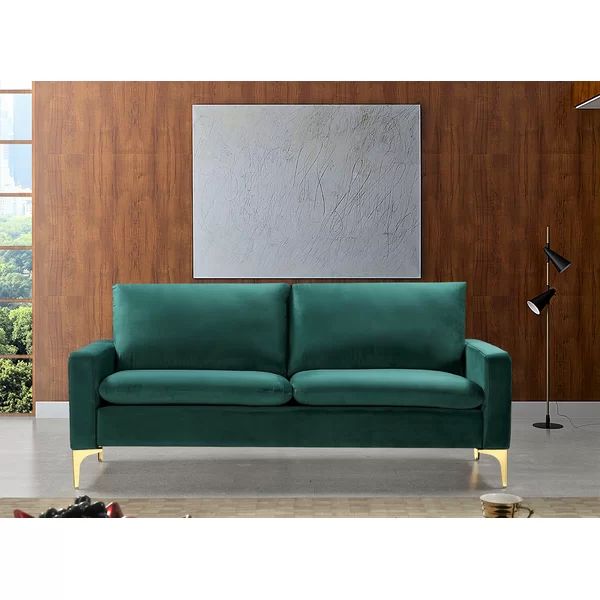 Cottleville 76.77" Velvet Square Arm Sofa | Wayfair North America