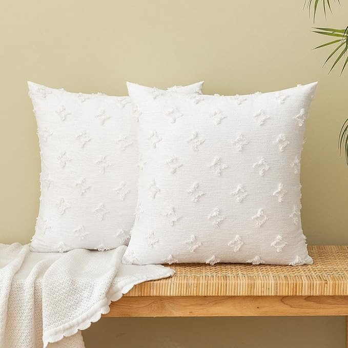 EMEMA Decorative Throw Pillow Covers Rhombic Jacquard Pillowcase Cushion Case Square for Couch So... | Amazon (US)