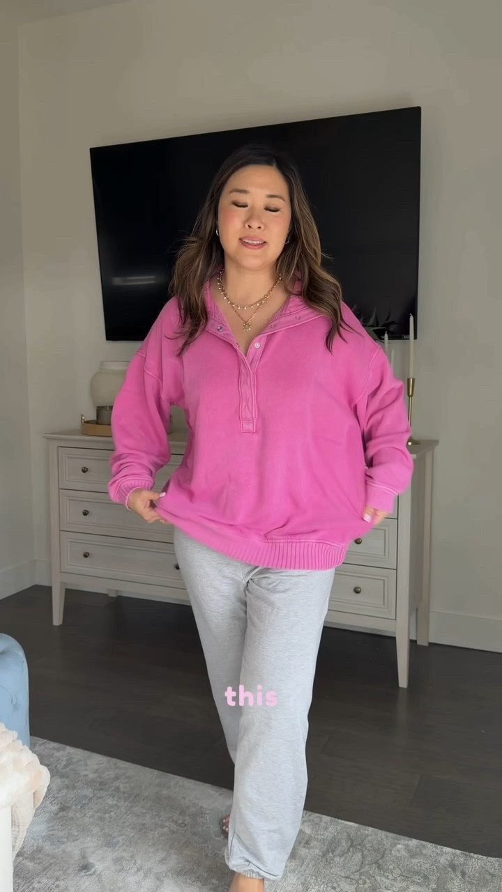 Snap Sweatshirt: Small Fleece Jogger: Small

Comfy outfit, loungewear, lounge outfit, quarterzip, easy ootd, sweatpants

#LTKmomlife #LTKSeasonal #LTKootd