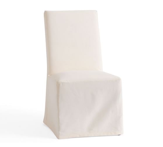 PB Comfort Square Slipcovered Dining Chairs | Pottery Barn (US)