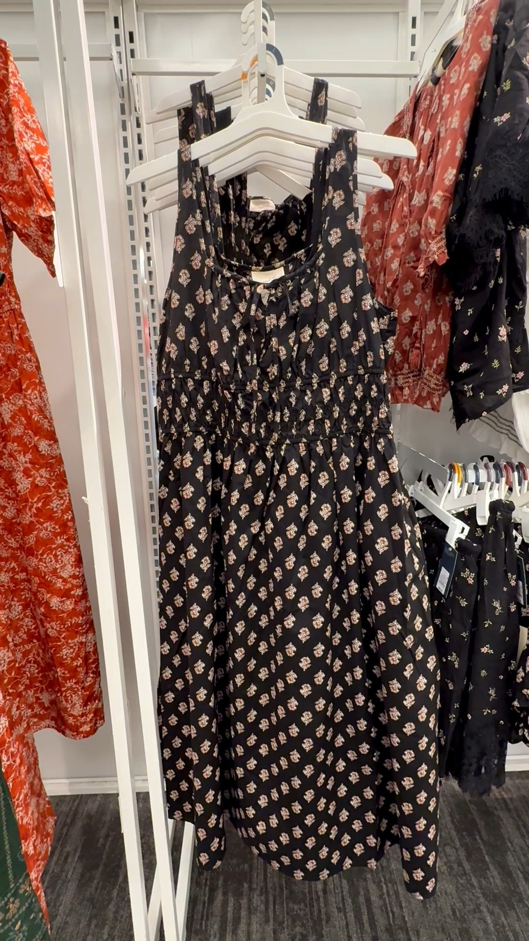 The perfect early fall season dress. The cotton fabric is so soft, and the floral pattern feels a bit dramatic against the black background. I love the smocked detail…and it has pockets! ✨ Wear a sweater or cardigan over it to take it into the fall season. 

#fallmididress #fallfloraldress #falloutfits #target #cottagcoremididress #pulloversundress #falloutfitsforwomenover40 #fallsundress

#LTKMidsize #LTKOver40 #LTKSeasonal