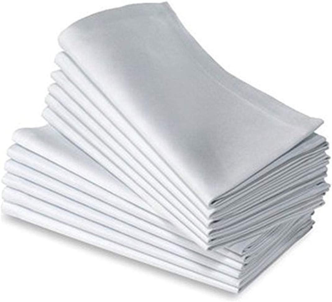 JUWENIN, Cotton Dinner Napkins 12 Pack (20 inches x20inches) Soft & Comfortable - Durable Hotel Quality - Ideal for Events & Regular Home Use (White (12 Pack)) | Amazon (US)