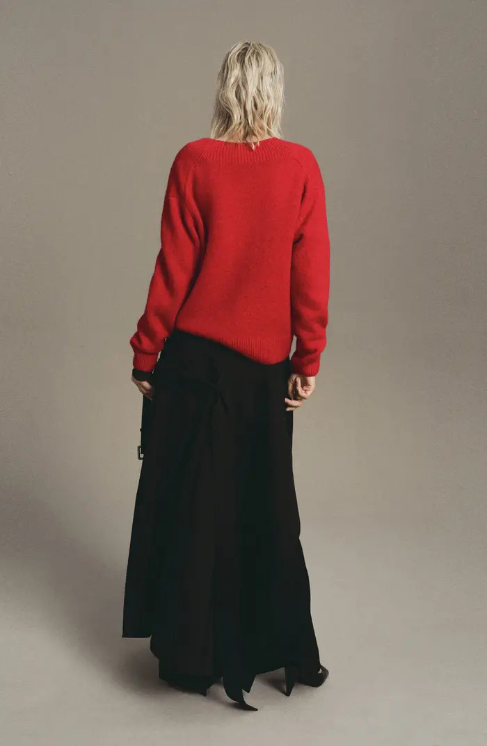 MANGO Rib Trim V-Neck Sweater | Nordstrom | Nordstrom