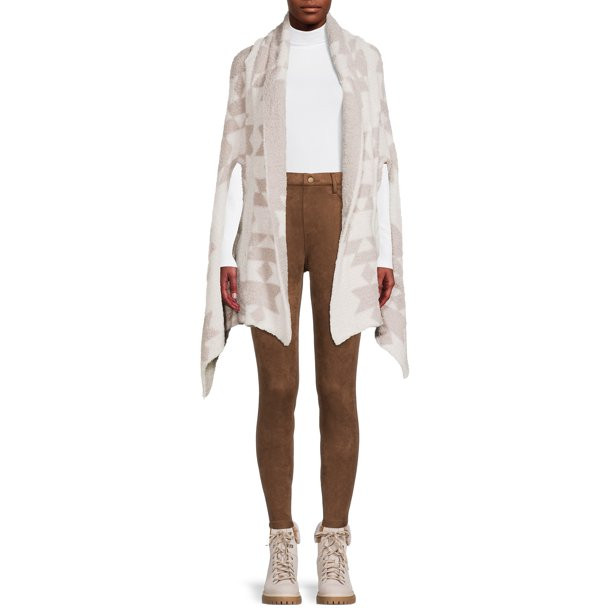 Time and Tru Adult Women's Printed Cozy Wrap | Walmart (US)