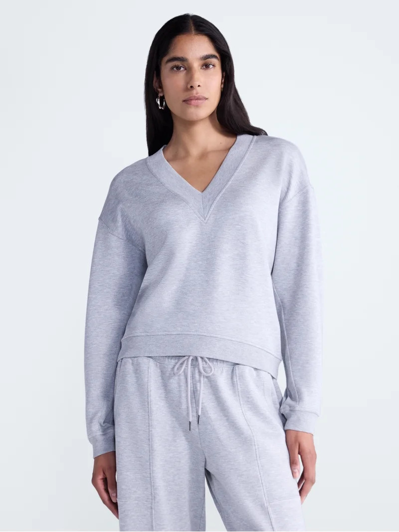 Scoop Women's and Women's Plus V-Neck Sweatshirt, Sizes XS-4X | Walmart (US)