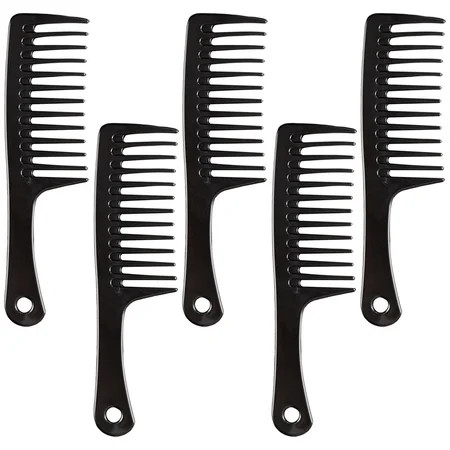 LIEISFEPER 5 Pcs Hair Brush Wide Tooth Comb Black for Wet and Dry Black | Walmart (US)