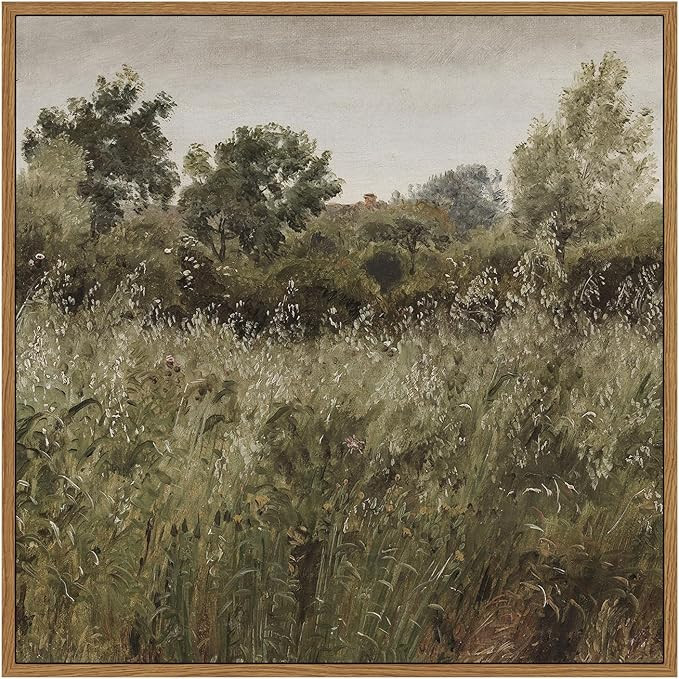 InSimSea Square Framed Canvas Wall Art, Vintage Farmhouse Natural Field Wall Art Prints, Desk Dec... | Amazon (US)