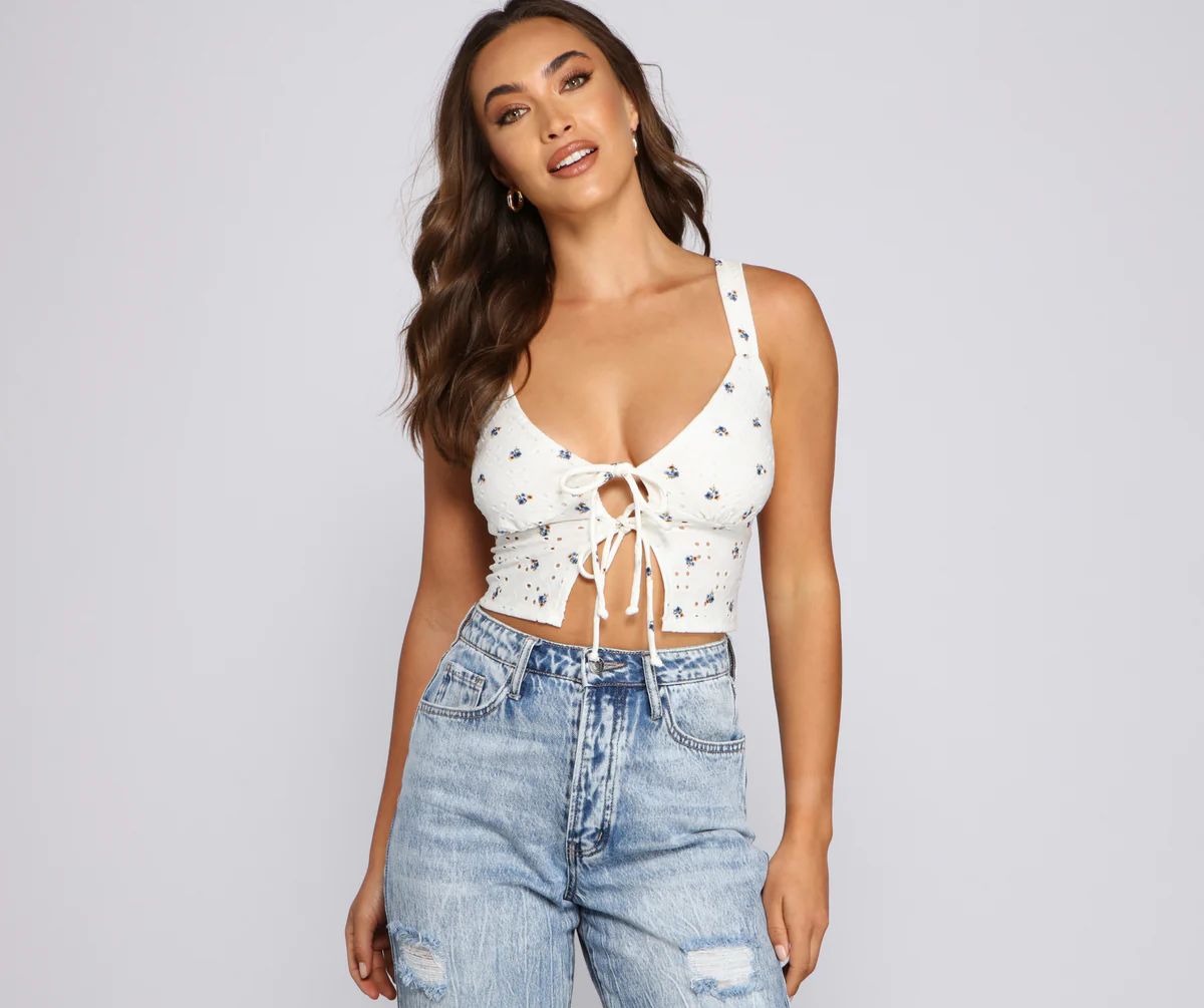 Trendy Blooms Ditsy Floral Crop Top | Windsor Stores