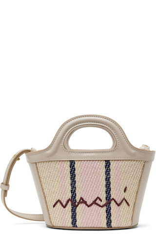 Marni - Off-White & Gray Tropicalia Micro Tote | SSENSE
