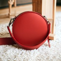 structure Round Bag For Women Small Tote Circle Red Handbag Leather | Etsy (US)