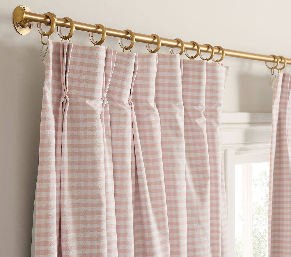Pinch Pleat Gingham Blackout Curtain | Pottery Barn Kids