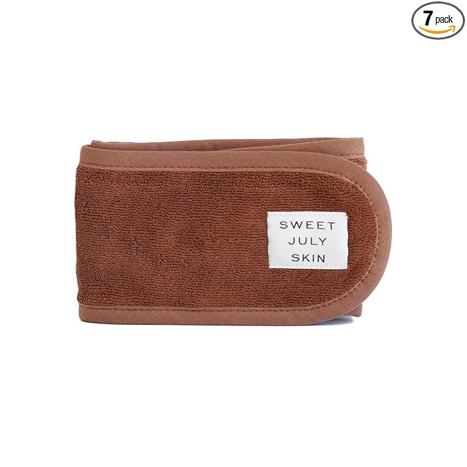 SWEET JULY SKIN Terry Headband - 100% Cotton, Reusable, Soft, Adjustable Head Wrap for Face Washi... | Amazon (US)