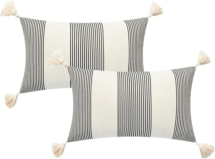 Hofdeco Premium Modern Boho Moroccan Indoor Outdoor Lumbar Pillow Cover Only, 12"x20" Water Repel... | Amazon (US)