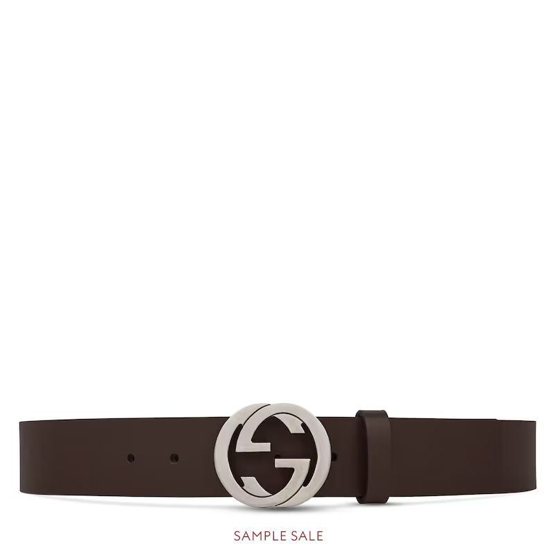 Leather belt with interlocking G | Gucci (US)