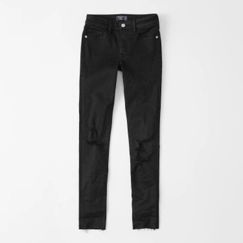Ripped Mid Rise Super Skinny Jeans | Abercrombie & Fitch (US)